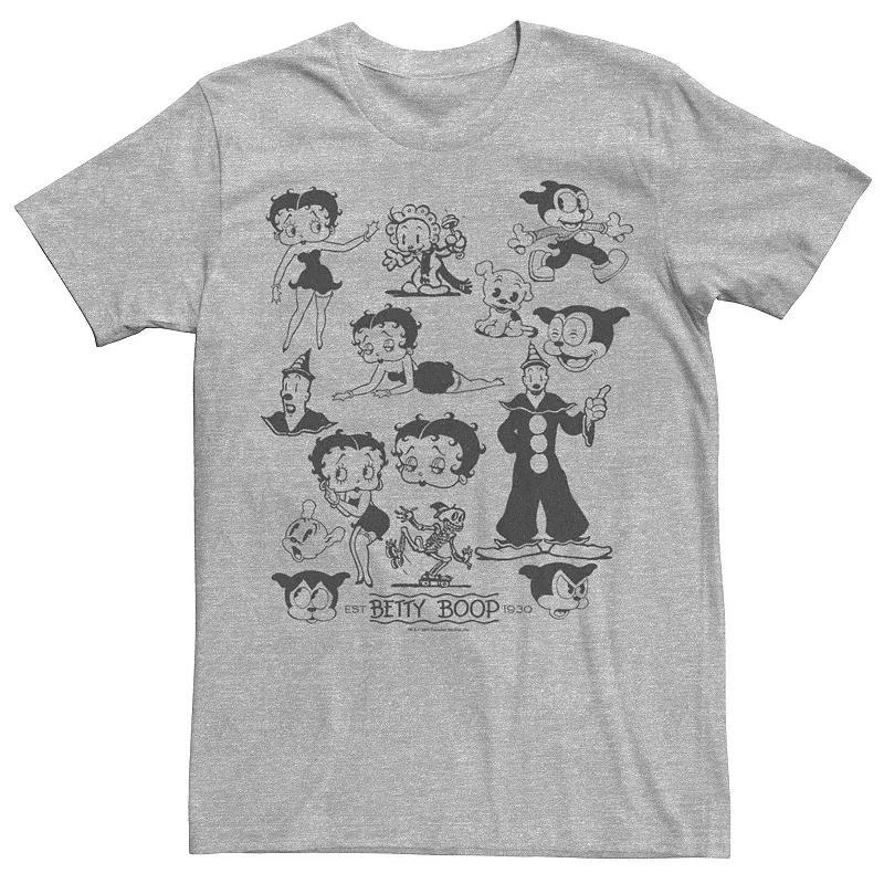 Mens Betty Boop Dog And Clown Tee Athletic Grey Product Image