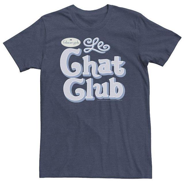 Big & Tall Gilmore Girls Le Chat Club Logo Tee, Mens Navy Grey Product Image