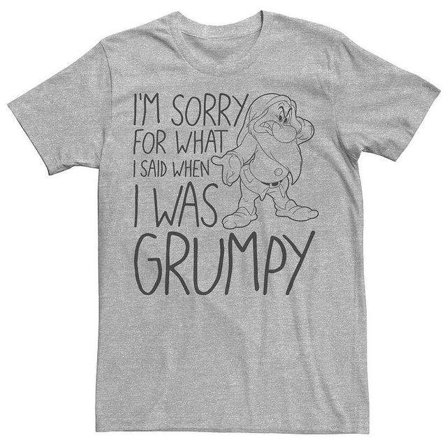 Disneys Snow White Grumpy Mens Things Said Text Poster Tee Athletic Grey Product Image