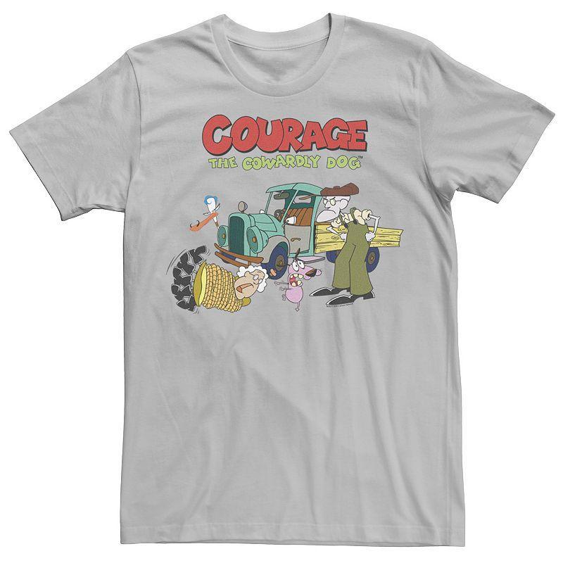 Mens Courage The Cowardly Dog Scene Logo Tee Grey Product Image