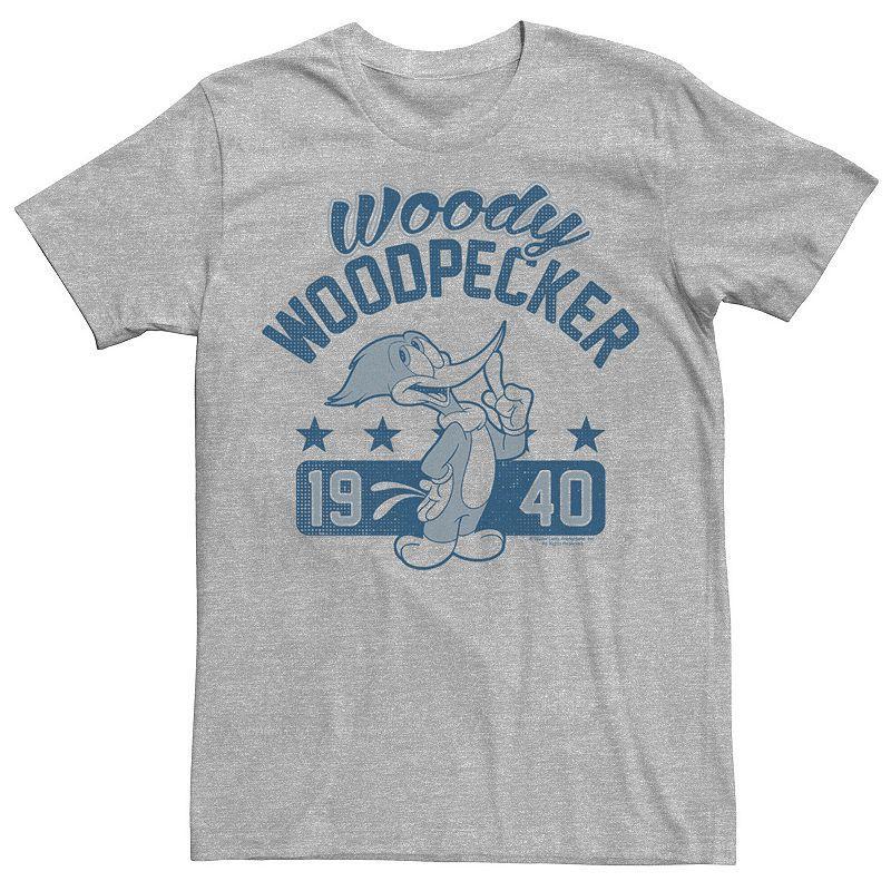 Mens Woody Woodpecker 1940 Blue Hue Banner Graphic Tee Athletic Grey Product Image