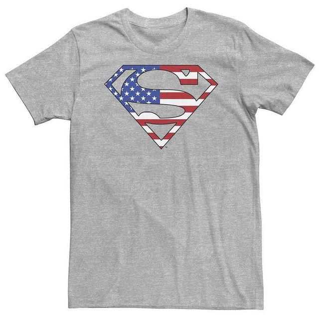 Big & Tall DC Comics Superman U.S. Flag Shield Tee, Mens Athletic Grey Product Image