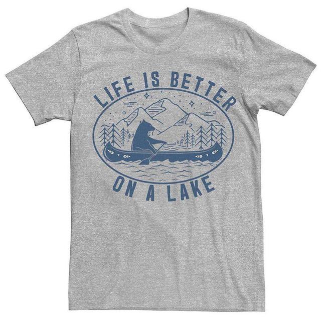 Mens Life Is Better On A Lake Graphic Tee Med Grey Product Image