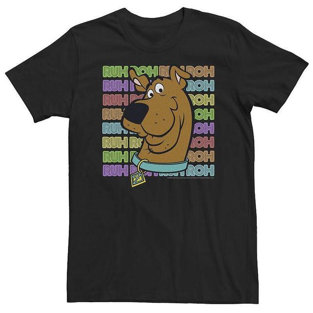 Big & Tall Scooby-Doo Ruh-Roh Neon Text Stack Tee, Mens Product Image