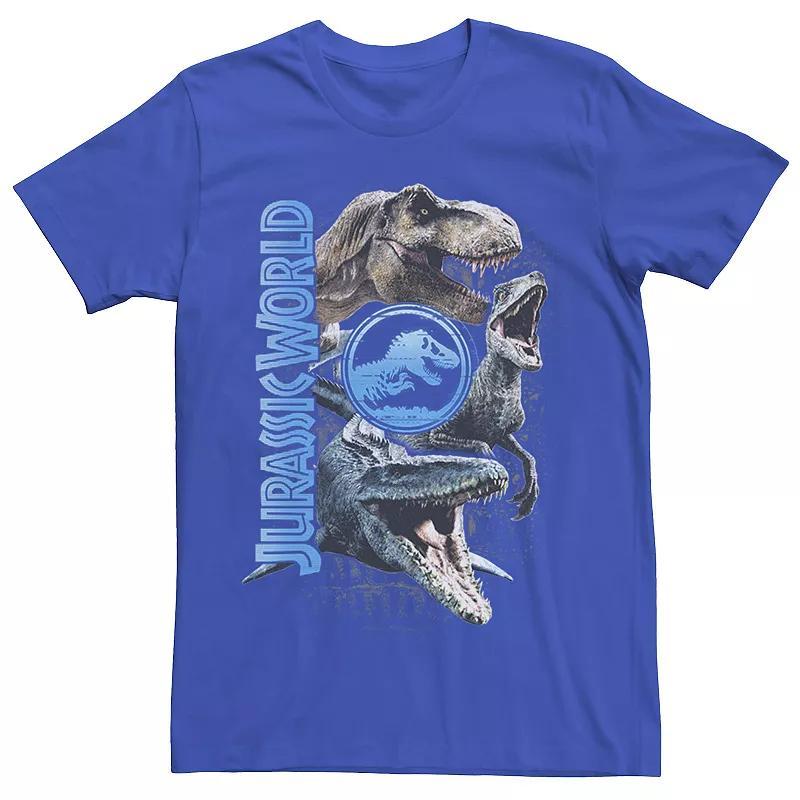 Mens Jurassic World Two Dinosaur Logo Stack Tee Grey Product Image