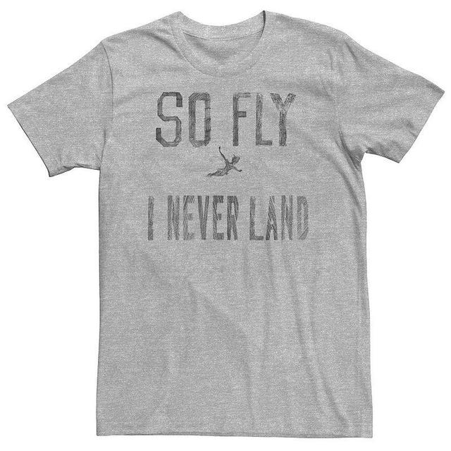 Disneys Peter Pan Big & Tall So Fly I Never Land Vintage Tee, Mens Athletic Grey Product Image