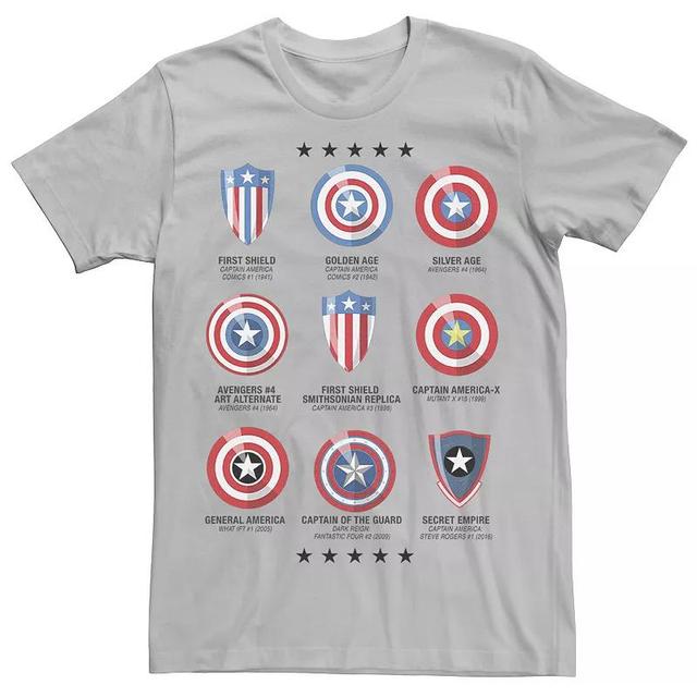 Mens Marvel Captain America Different Shields Grid Tee Product Image