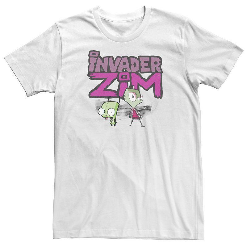 Big & Tall Nickelodeon Invader Zim And Gir Watercolor Portrait Logo Tee, Mens Product Image