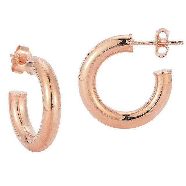 Sunkissed Sterling 0.8 in. Tube Hoop Earrings, Womens, Rose Gold Tone Product Image