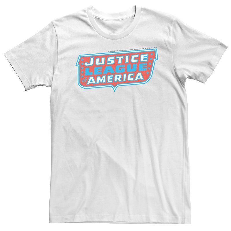 Big & Tall DC Comics Justice League Of America Text Poster Logo Tee, Mens Product Image