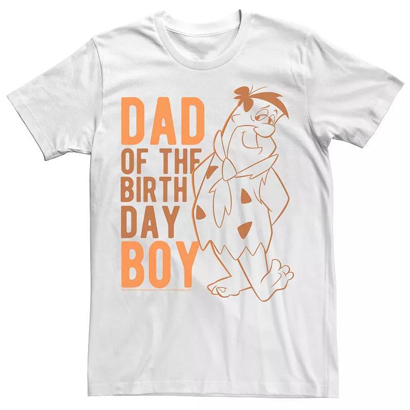 Mens Flinstone Fred Dad Of Birthday Boy Portrait Tee Product Image