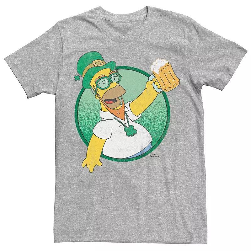 Big & Tall The Simpsons Homer Leprechaun Tee, Mens Athletic Grey Product Image