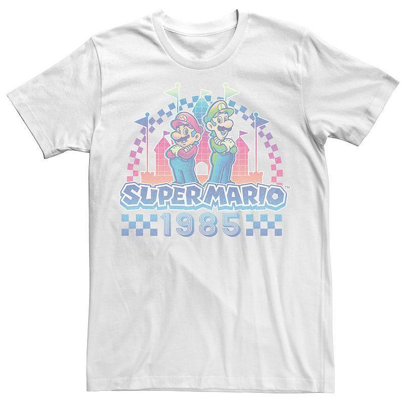 Mens Super Mario Luigi Retro Neon Duo 1985 Tee Product Image