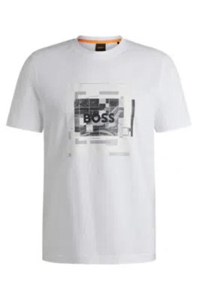 Cotton-jersey T-shirt With Logo Artwork In White Product Image