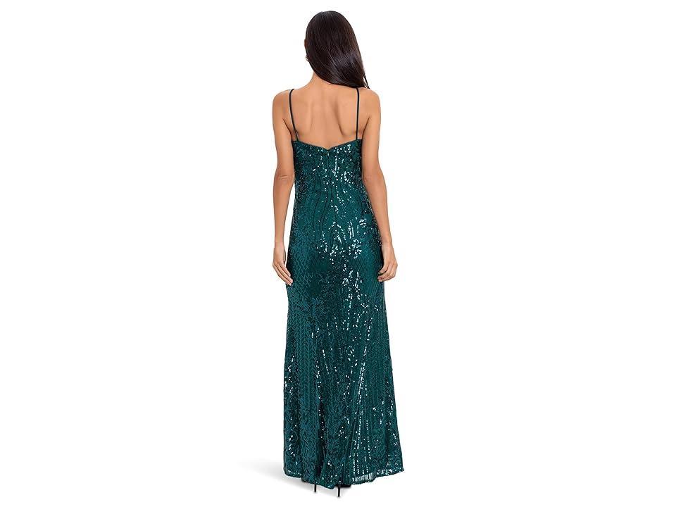 Betsy & Adam Long Sequin Gown Women's Clothing Product Image