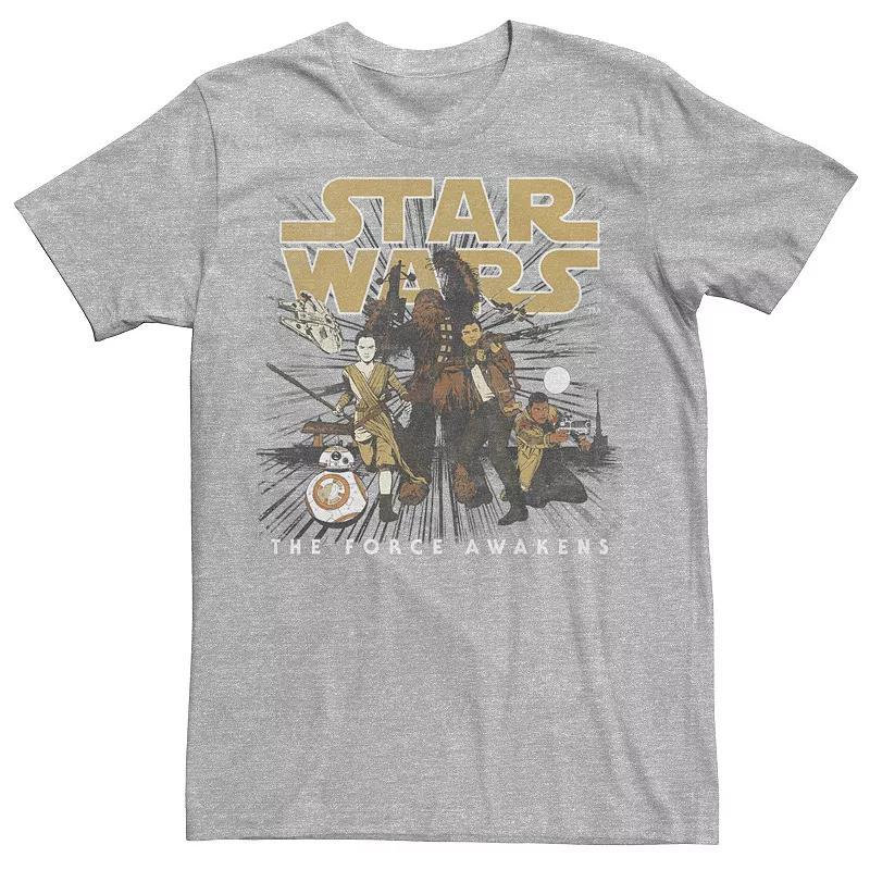 Mens Star Wars The Force Awakens Good Guys Portrait Tee Athletic Grey Product Image