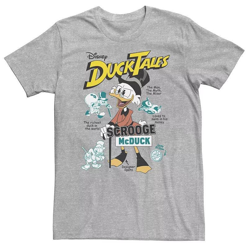 Big & Tall Disney Duck Tales Richest Duck Vintage Poster Tee, Mens Athletic Grey Product Image