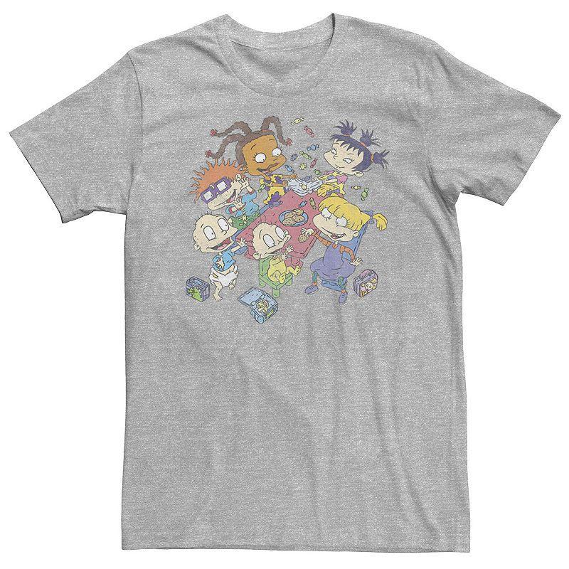 Big & Tall Nickelodeon Rugrats Group Candies And Cookies For All Tee, Mens Athletic Grey Product Image