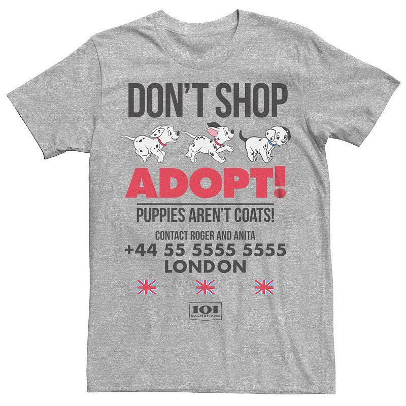 Disneys 101 Dalmatians Mens Dont Shop Adopt Ad Tee Athletic Grey Product Image