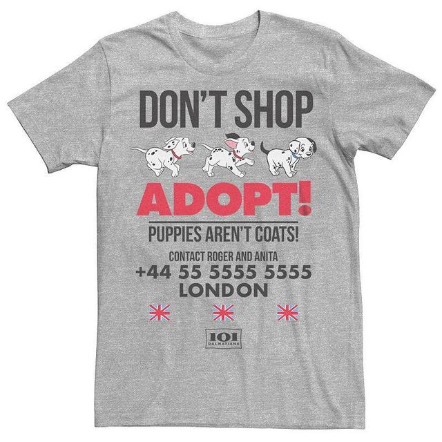 Disneys 101 Dalmatians Mens Dont Shop Adopt Ad Tee Athletic Grey Product Image