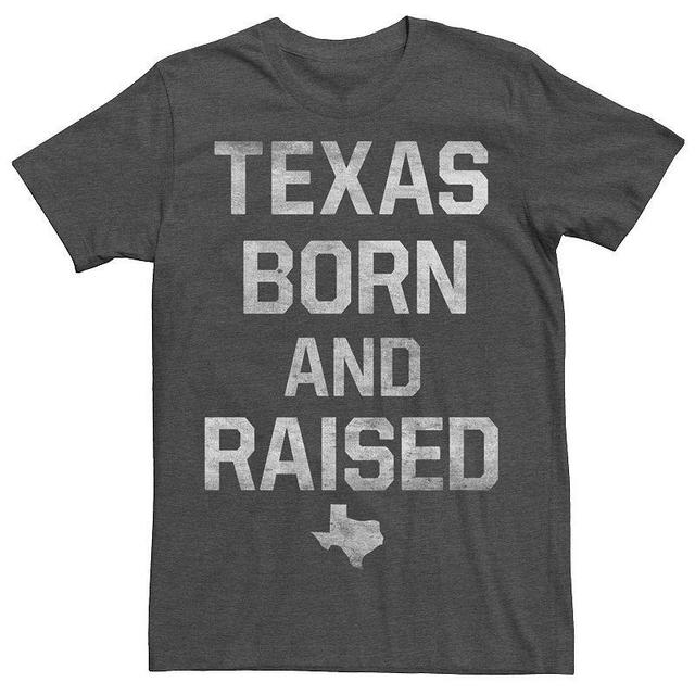 Mens Texas Born And Raised Faded Text Tee Dark Grey Product Image