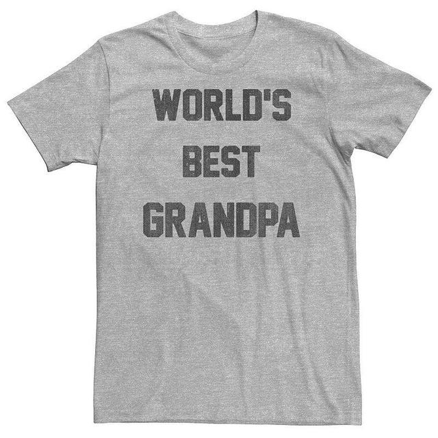 Big & Tall Worlds Best Grandpa Tee, Mens Athletic Grey Product Image