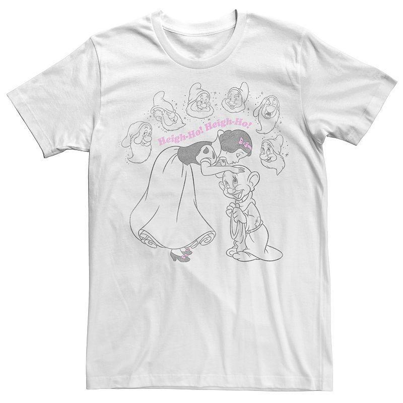 Disneys Snow And The Seven Dwarfs Mens Heigh-Ho Line Art Tee Product Image