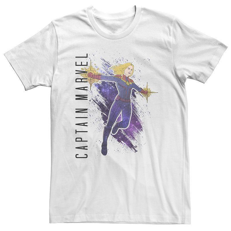 Big & Tall Marvel Avengers Endgame Captain Marvel Galaxy Paint Tee, Mens Product Image