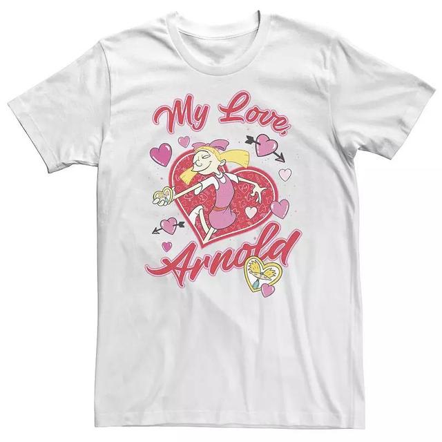 Big & Tall Hey Arnold My Love Arnold Helga Valentine Theme Tee, Mens Product Image