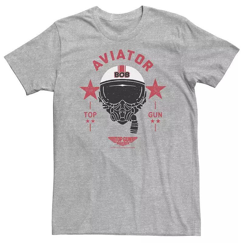 Big & Tall Top Gun Maverick Bob Aviator Helmet Stars Tee, Mens Athletic Grey Product Image