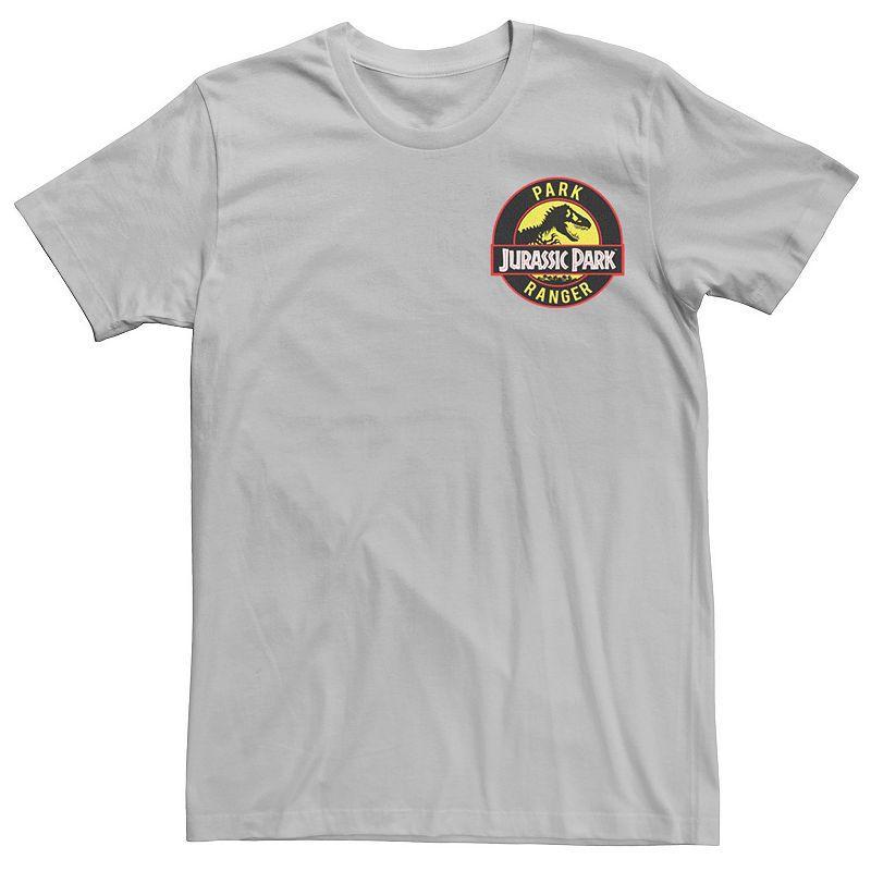 Mens Jurassic Park Ranger Logo Black Badge Graphic Tee Dark Grey Product Image