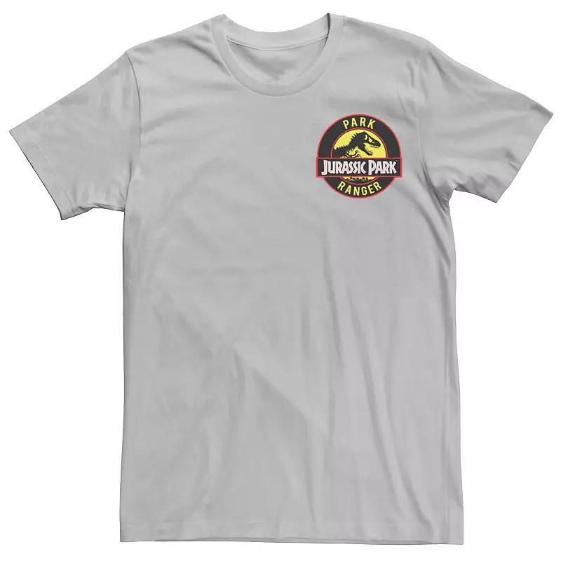 Men's Jurassic Park Ranger Logo Black Badge Tee, Size: Large, Silver Product Image