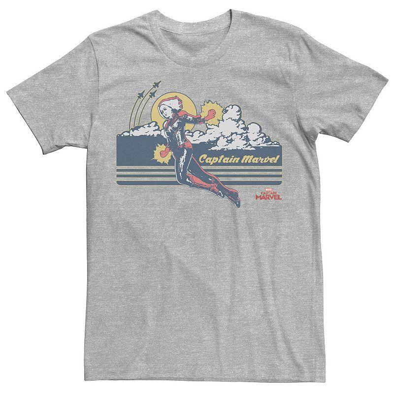 Men's Marvel Captain Marvel Flight Clouds Portrait Tee, Size: XL, Athletic Grey Product Image