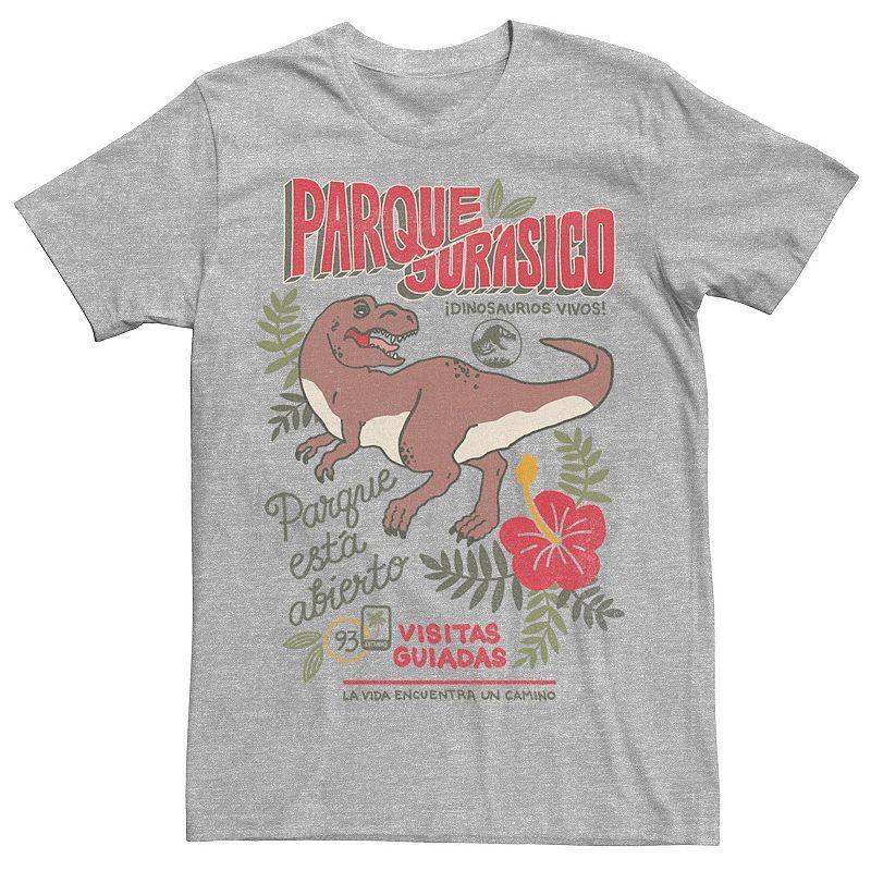 Mens Jurassic Park Spanish Opening Day Poster Tee Blue Product Image