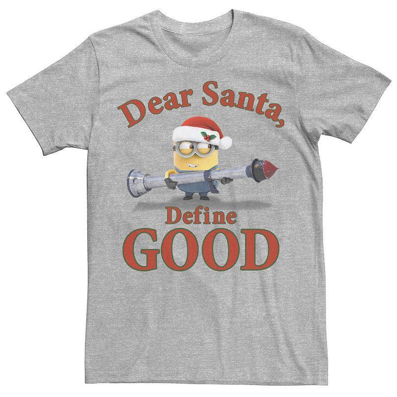 Mens Despicable Me Minions Dear Santa Define Good Tee Athletic Grey Product Image