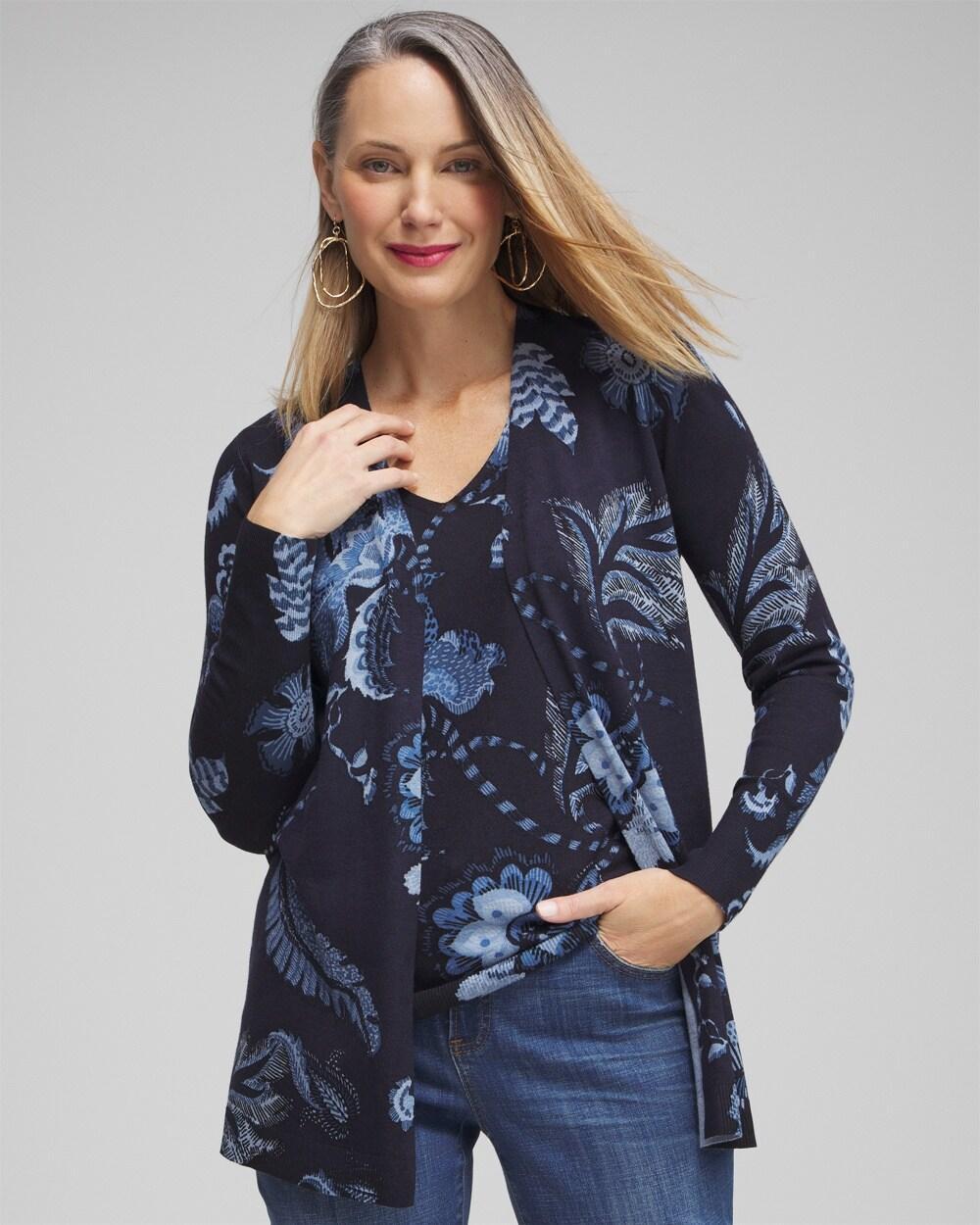 Spun Rayon Floral Cardigan Product Image