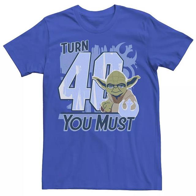 Mens Star Wars Yoda Turn 40 You Must Rebel Logo Portrait Graphic Tee Product Image