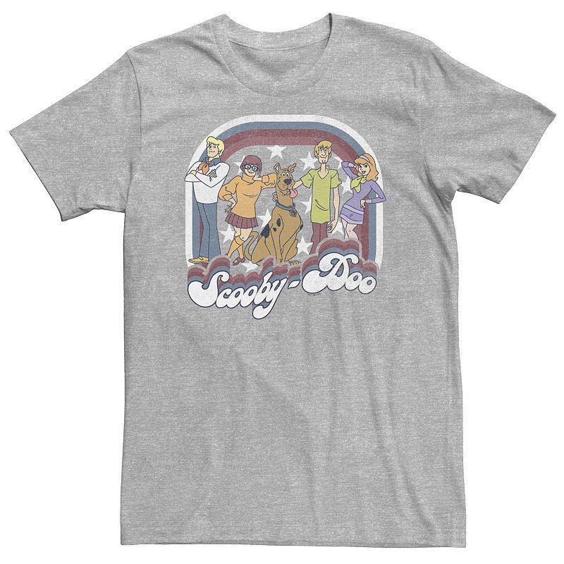 Big & Tall Scooby-Doo Group Shot Fourth Of July Stars And Stripes Tee, Mens Athletic Grey Product Image