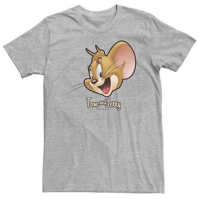 Big & Tall Tom And Jerry Simple Jerry Big Face Tee, Mens Athletic Grey Product Image