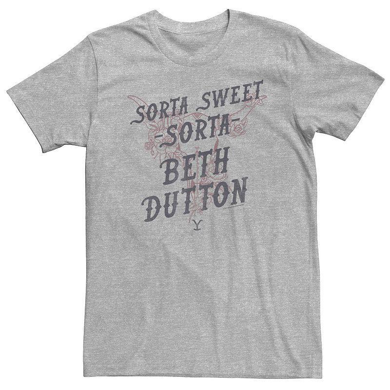 Big & Tall Yellowstone Sorta Sweet Sorta Beth Dutton Tee, Mens Med Grey Product Image