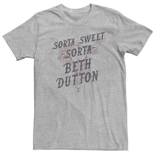 Big & Tall Yellowstone Sorta Sweet Sorta Beth Dutton Tee, Mens Athletic Grey Product Image