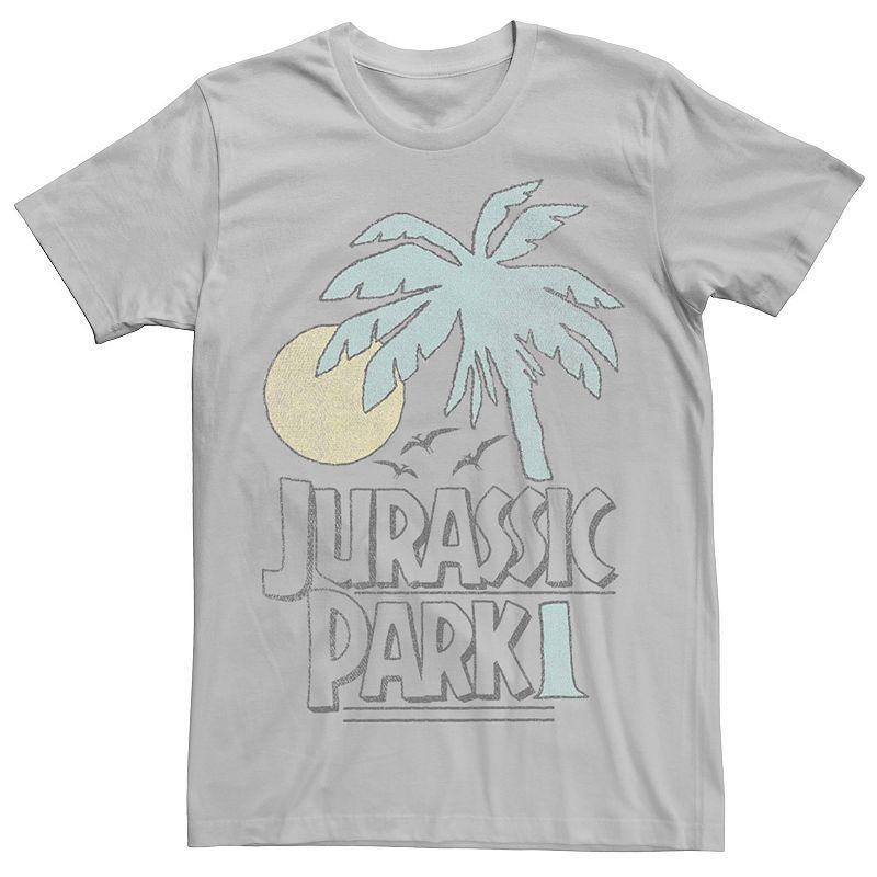 Mens Jurassic Park Palm Tree Sunset Logo Tee Blue Product Image