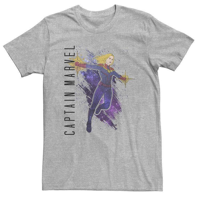 Big & Tall Marvel Avengers Endgame Captain Marvel Galaxy Paint Tee, Mens Athletic Grey Product Image