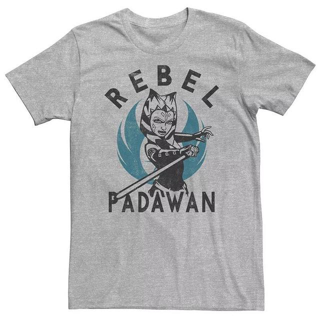 Big & Tall Star Wars: Clone Wars Ahsoka Rebel Padawan Portrait Tee, Mens Athletic Grey Product Image