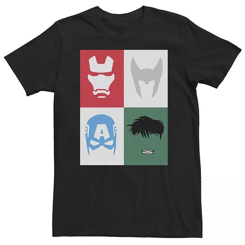 Big & Tall Marvel Avengers Classic Group Shot Silhouettes Poster Tee, Mens Product Image