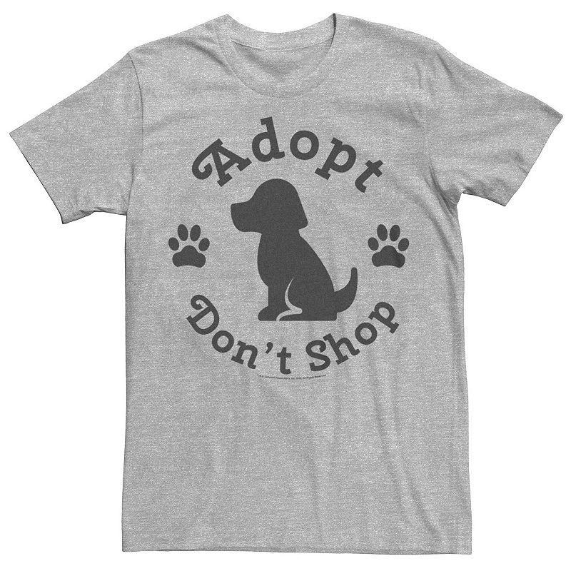 Big & Tall Adopt Dont Shop Dog Lover Graphic Tee, Mens Athletic Grey Product Image