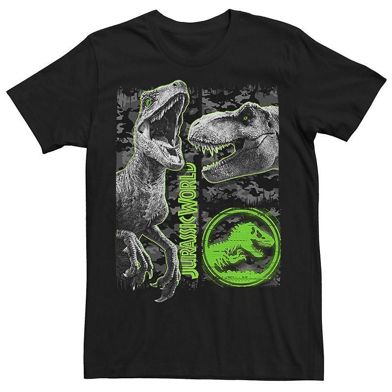 Mens Jurassic World Two Raptor T-Rex Camo Scratch Tee Product Image