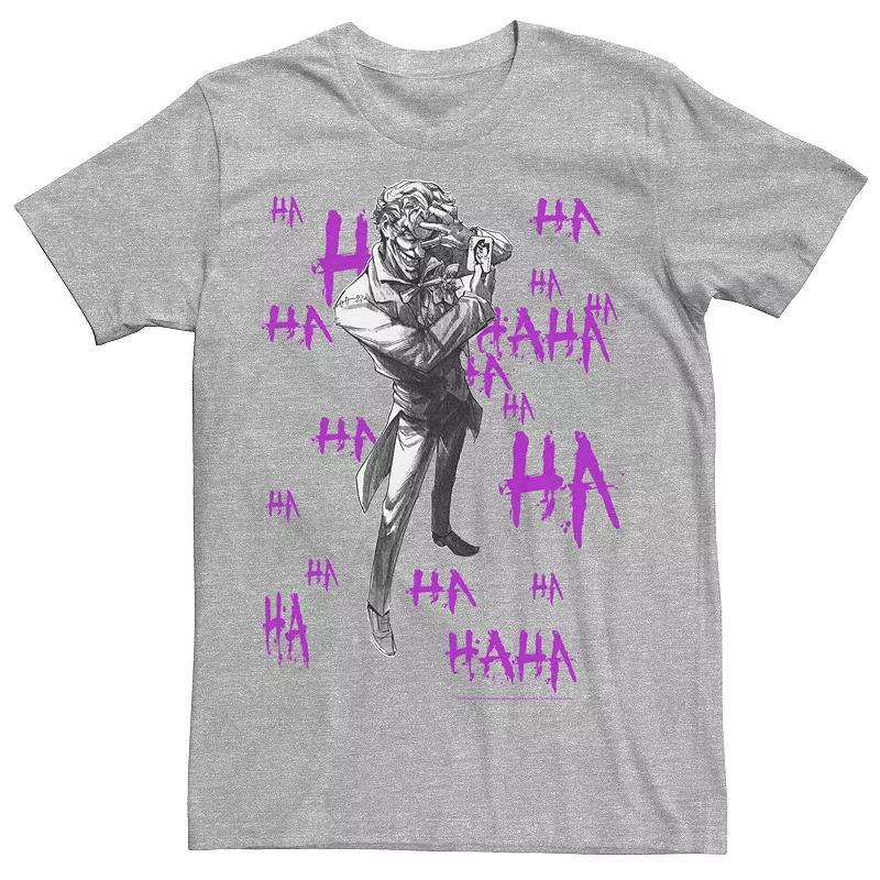 Mens DC Comics Joker HAHAHA Portrait Tee Grey Heather Product Image