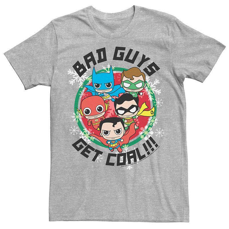 Mens DC Comics Justice League Bad Guys Get Coal Christmas Tee Product Image