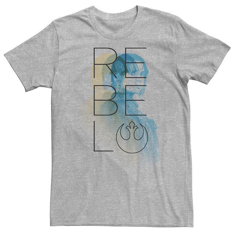 Big & Tall Star Wars Rogue One Jyn Erso Rebel Repeater Tee, Mens Athletic Grey Product Image